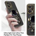 thumbnail image 3 of Compatible with Poco F5 Case for Women Men, Ultra Soft Xiaomi Poco F5 Phone Case with Stand Silicone TPU Plating Cute Astronaut Pattern Cases Cover (Black), 3 of 12