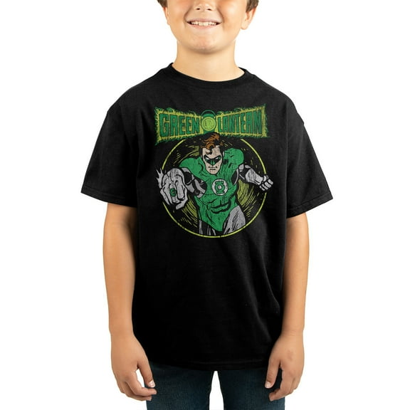 Green Lantern Comic Book Superhero Youth Black Graphic Tee-X-Large
