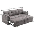thumbnail image 2 of BISHE L Shaped Sectional Sofa with Pullout Bed, 81 Inch Convertible Sleeper with Reversible Chaise & Storage Seats, 2 in 1 Pull Out Couch with Side Pockets for Living Room, Apartment, Dark Gray, 2 of 7