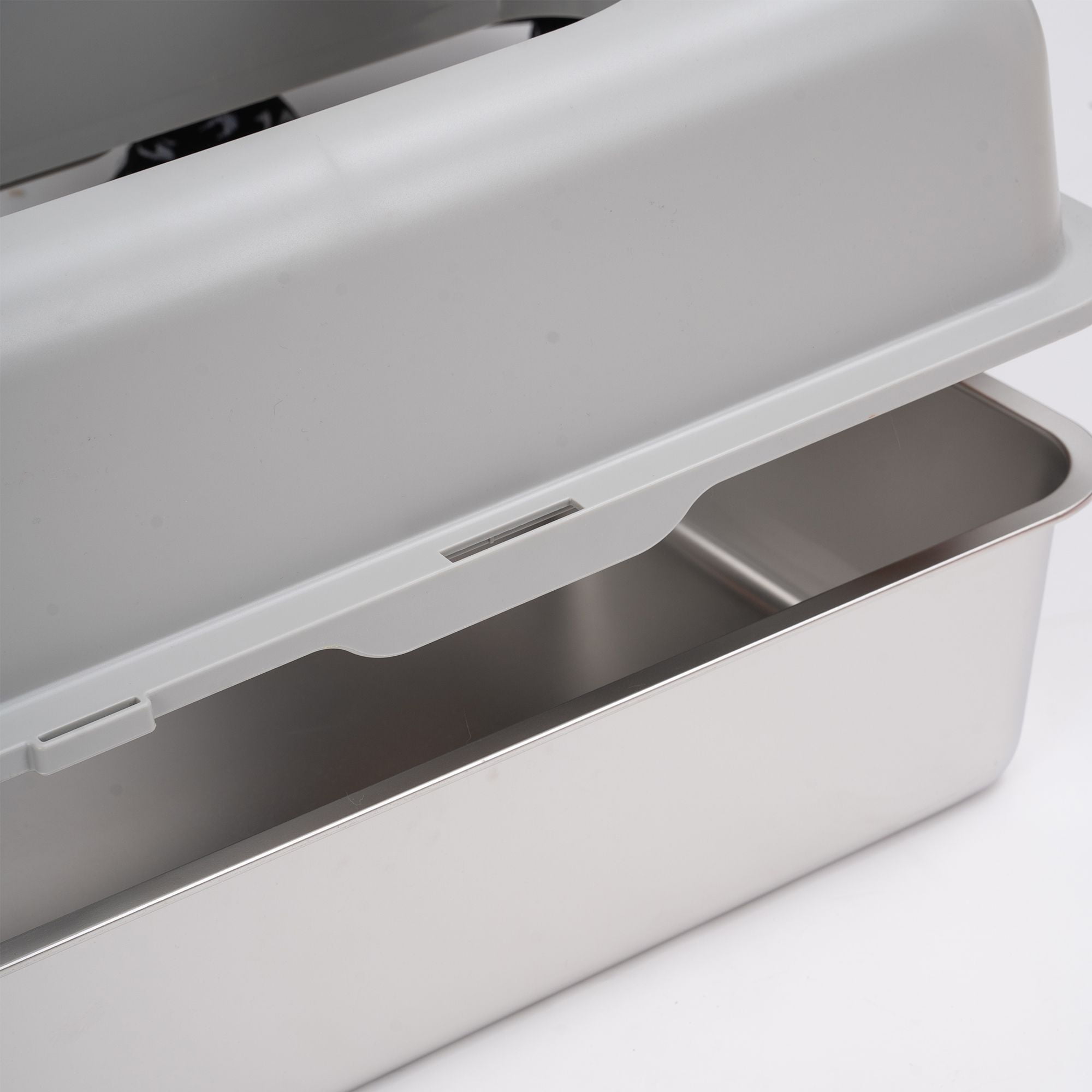 resenkos 24" Large Stainless Steel Cat Litter Box with Handy Litter Scoop, Litter Box for Indoor, Cat Toilet for Small Cats, Gray