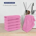 thumbnail image 2 of Mocassi Turkish Cotton Washcloth Set, 6-Pack, 13" x 13", Highly Absorbent - Soft Bathroom Towels, Light Pink, 2 of 5