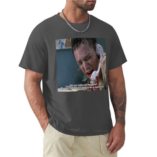 Camiseta negra para hombre camisa de manga corta de algodón color blanco