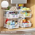 thumbnail image 4 of TAIMASI Pull-Out 3 Tier Bathroom Organizers and Storage, Under Sink Organizer, Kitchen Cabinet Organizer White, 2 (Count), 4 of 8