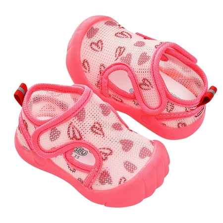 

HaiMao Baby First-Walking Shoes Clearance Kid Shoes Trainers Toddler Infant Boys Girls Soft Sole Non Slip Cotton Canvas Mesh Breathable Lightweight Slip-on Sneakers Outdoor Pink 0 Years