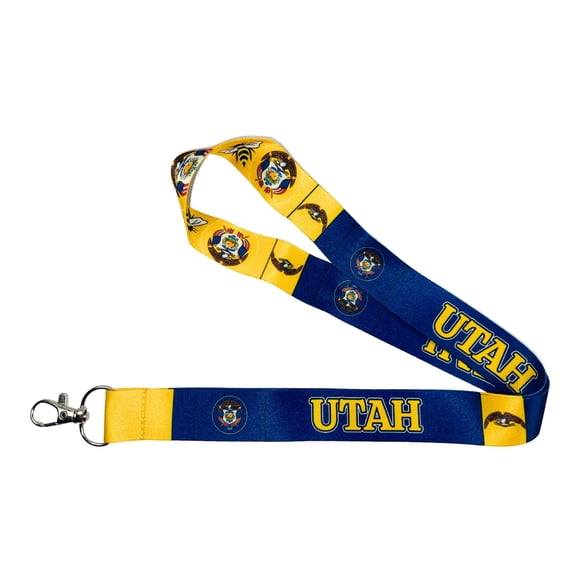 Lanyard - State Flag Utah - USA - L098 | ID Badge Holder Neck Strap, Keychain