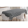 thumbnail image 1 of Black and Grey Tablecloth, Arrangement of Intertwined Circles Geometric Design Abstract Mosaic, Rectangle Satin Table Cover for Dining Room and Kitchen, 52" X 70", Black Grey White, by Ambesonne, 1 of 2