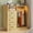 Natural wood color, variant on Dresser with Hanging Rack for Bedroom, 4 Drawer Dresser with LED Lights & Charging Station, Large Dressers & Chest of Drawers, Storage Organizer with Open Shelves for Living Room, Brown