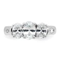 thumbnail image 5 of Sterling Silver Rhodium-plated 3 Stone CZ Ring, 5 of 6
