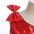 thumbnail image 5 of IBTOM CASTLE Kids Girls Bowknot Sequin Tulle Party Dress One-Shoulder Wedding Bridesmaid Flower Girl Dresses Pageant Formal Prom Ball Gown 6-7 Years Red, 5 of 8
