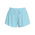 thumbnail image 3 of MOJOGO A Line Skort for Women Double Layer Workout Shorts Drawstring High Waist Quick Dry Running Gym Light Blue M, 3 of 4