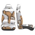 thumbnail image 2 of LAKIMCT Funny Brown Sloth Car Seat Covers Vehicle Front Seat Covers Universal Fit Seat Protector, 2 of 9