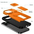 thumbnail image 4 of Case for iPhone 14 Pro 6.1" with Invisible Fold Holder Stand, MagSafe Magnetic Wireless Charging,Sliding camera casing,Shockproof Dropproof Tough Rugged Protective Case Cover,Orange,For iPhone 14 Pro, 4 of 10