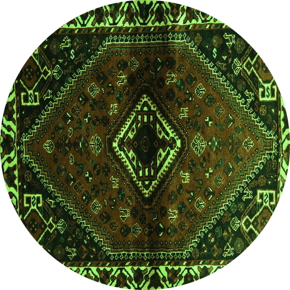 Ahgly Company Indoor Round Persian Green Traditional Area Rugs, 6' Round
