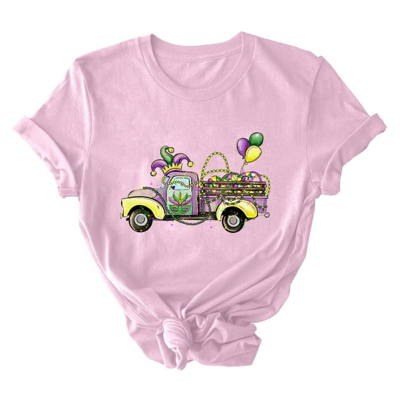 ICHUANYI Women's Funny Print T-shirt Crew Neck Short Sleeve Tops Cloth New Trending