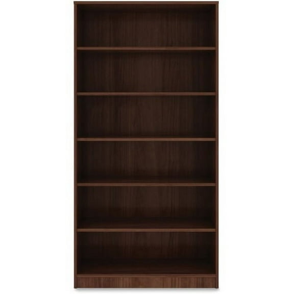 Lorell, LLR99792, Walnut Laminate Bookcase, 1 Each, Walnut