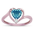thumbnail image 3 of Star K � Genuine Blue Topaz Heart Bypass Love Knot Promise Ring, 3 of 9
