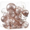 thumbnail image 1 of Adornos De Bolas De Navidad Transparentes De 24 Quilates, Adornos Navideños Decorativos De Plástico Inastillable, Juego De Bolas Colgantes Para Árbol De Navidad Con Decoraciones Brillantes Y Delicadas, 1 of 5