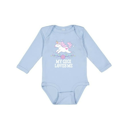 

Inktastic My Gigi Loves Me Unicorn Girls Long Sleeve Baby Bodysuit