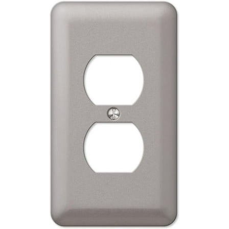 Hampton Bay Declan 1-Duplex Outlet Plate, Pewter