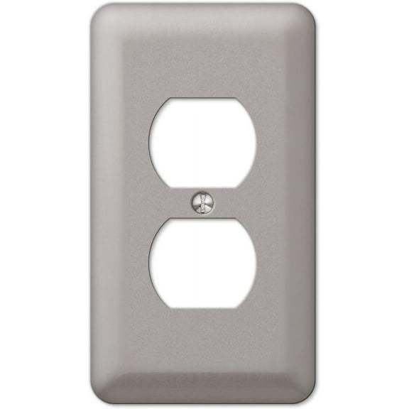 Hampton Bay Declan 1-Duplex Outlet Plate, Pewter
