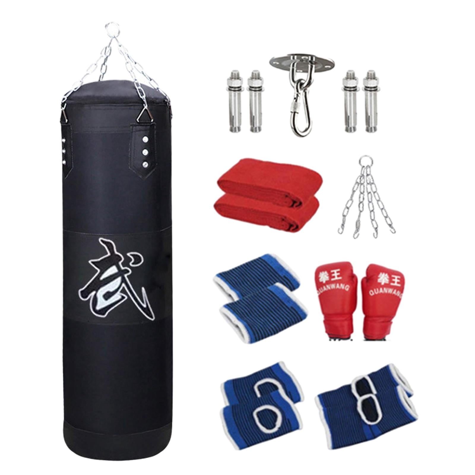 DimyFew Fillable Punching Bag Unfilled Punching Bag Fitness Heavy Bag Workout Boxing Bag Black 100cm
