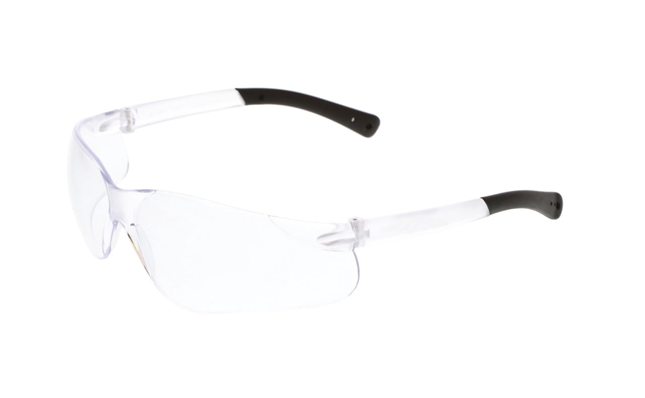 Safety Glasses BK1 BK110 Series, Clear Lens, Duramass Scratch-Resistant, Clear Frame, 12 PK