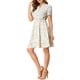thumbnail image 4 of Vestido de botón con cuello en V y volantes de flores INSPIRE CHIC para mujer en blanco XL, 4 of 7