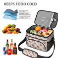 thumbnail image 5 of Lunch Box Pioneer Flower Floral Print Pattern Insulated Lunch Bag for Women Men,Medium Leakproof Lunchbox Cooler Bag Adjustable Strap,10 X 6.7 X 8 Inches, 5 of 6