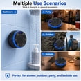 thumbnail image 6 of STARBIAO IPX7 Waterproof Shower Bluetooth Speaker, Portable Wireless Speaker with Suction Cup, Bluetooth 5.3, LED Clock, RGB Light, FM Radio, TWS Pairing, 360° Sound, Black, 6 of 11