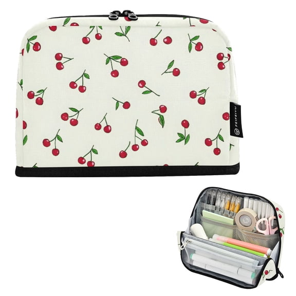 ALAZA Red Cherries Pencil Case Pen Pouch Bag Large Capacity Organizer