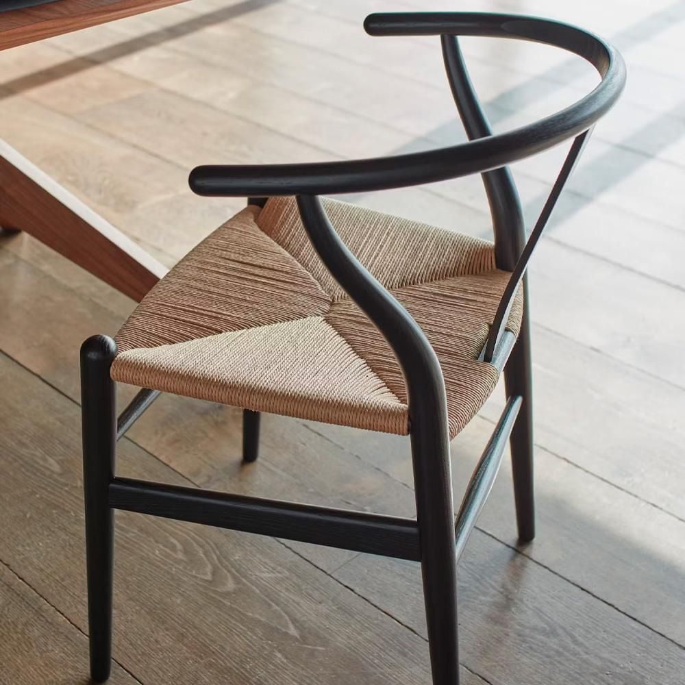 Heavenly Collection | Wishbone Black Wood Dining Chair for Kitchen or Dining Room