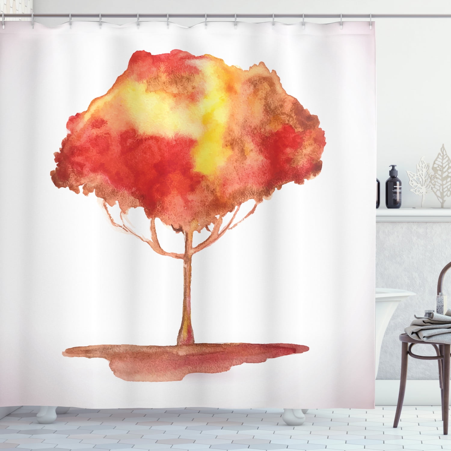 Watercolor Shower Curtain, Tree of Life Interpretation Gradient Mystic