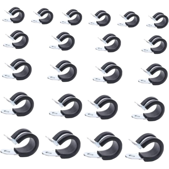 44pcs Stainless Steel 304 Rubber Strip Clamp Stainless Steel Cable Wire Racks Hose Clamp Cushioned Cable Clamp Rubber Insulated Clamps Cord Holder Organizer Cable Clamp Pipe Clamp