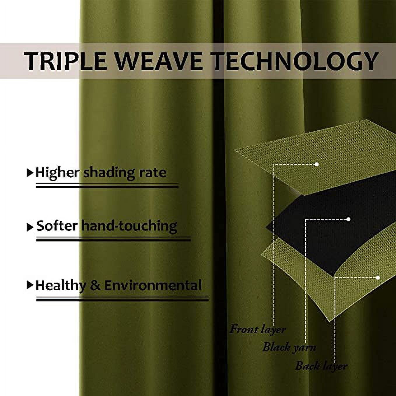 Amay Blackout Double Pinch Pleat Curtain Panel Draperies Black 84"W x 132"L-1 Panel