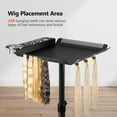 thumbnail image 5 of Salon Tray on Wheels, Metal Salon Trolley Cart, Hairstylist Tray Cart with 2 Magnetic Hair Color Bowls & Hair Extension Stand, Barber Shop Hairdressing Tattoo Equipment, Black, 5 of 7