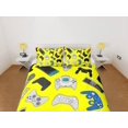 thumbnail image 2 of Ropa de cama gamer funda nórdica amarilla, video gamer regalo novio juego de cama completo, 2 of 4