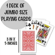 Edgewood Toys 3? X 5? Extra Large Playing Card Deck - Giant Playing Cards with Easy to Read Jumbo Print for Adults, Kids, & Seniors - Great to Use with Classic Card Games, Poker, Board Games | 1 Pack