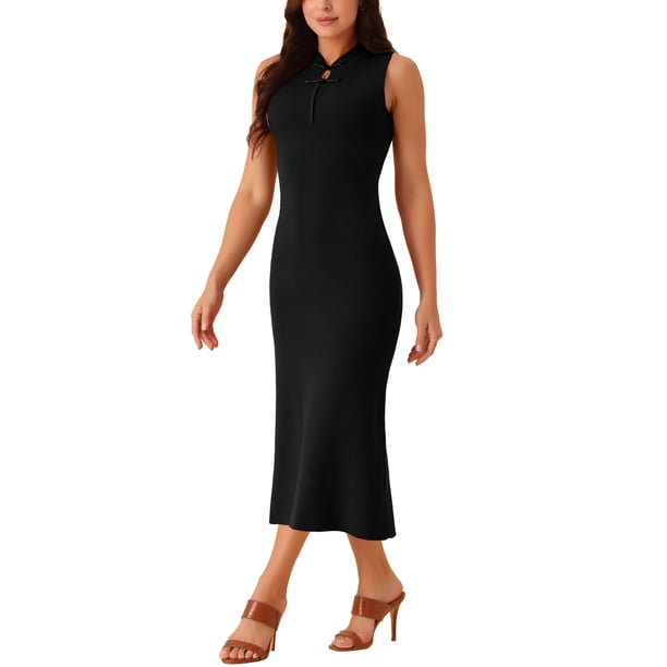 knee length dresses for ladies ELBA MIDI RIBBED SWEATER DRESS