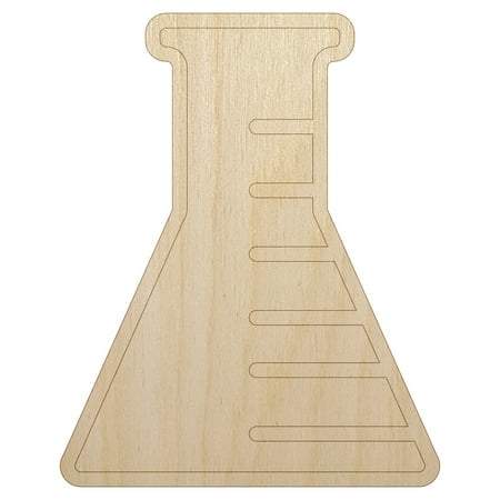 Science Chemistry Beaker Flask Wood Shape Unfinished Piece Cutout Craft DIY Projects - 4.70 Inch Size - 1/8 Inch Thick