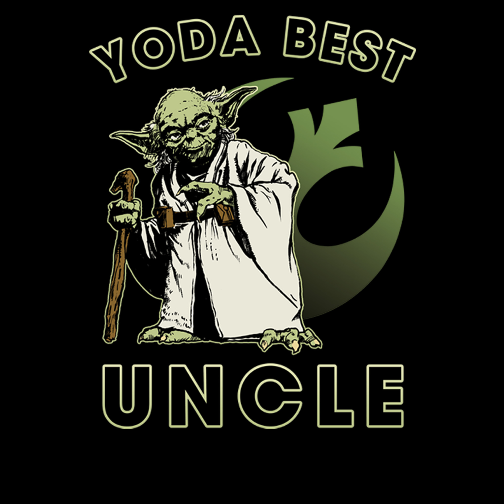 Men's Star Wars Yoda Best Uncle  Graphic Tee Black Large - image 2 of 5