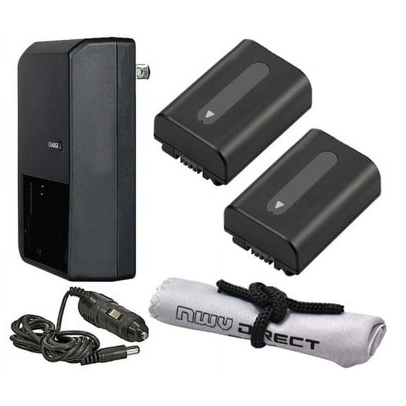 Sony Cybershot DSC-HX100V High Capacity Batteries (2 Units)   AC/DC Travel Charger   Nwv Direct Microfiber Cleaning Cloth.