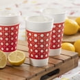 thumbnail image 2 of Social Butterfly Disposable Foam Cups, 20 oz, Red Cane Pattern, 14 Count, 2 of 4