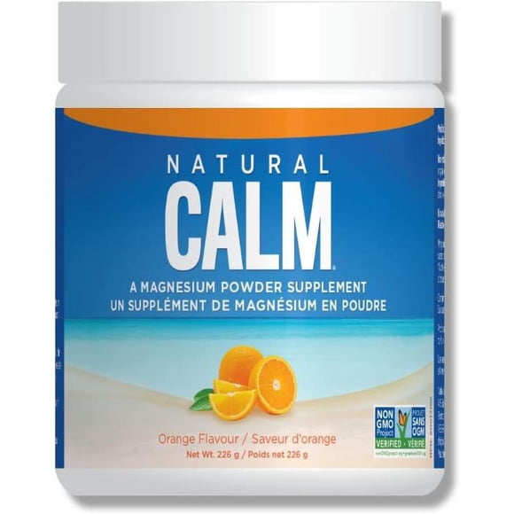 Natural Calm Magnesium Citrate Powder (Orange Flavour), 226g - Quick Absorbing - Loved Magnesium Drink
