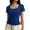 c-12Blue2, variant on Women T-Shirts Casual Solid Color U Neck Short Sleeve Slim Fit Stretch Brushed T Shirt Tops Comfort Streetwear