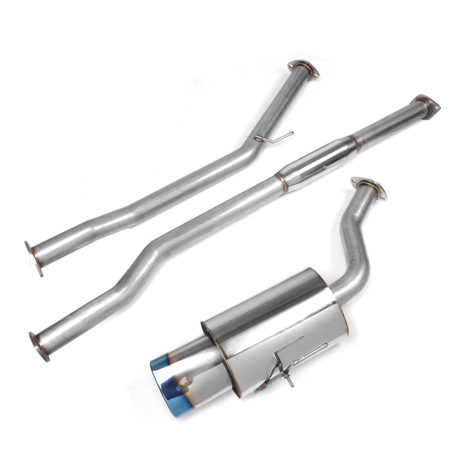 DNA Motoring CBE-NA02L4-OV-BT Nissan Altima Catback Exhaust System 5.75" X 3" Oval Burn Tip Muffler - L31 2.5L QR25DE