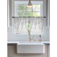 thumbnail image 3 of Sheer Curtains 54 Inch Length 2 Panels Set for Kitchen, Eucalyptus Leaves Semi Sheer Curtains for Windows, Grey Summer Botanical Weeping Voile Window Treatments Rod Pocket Curtain, 3 of 7