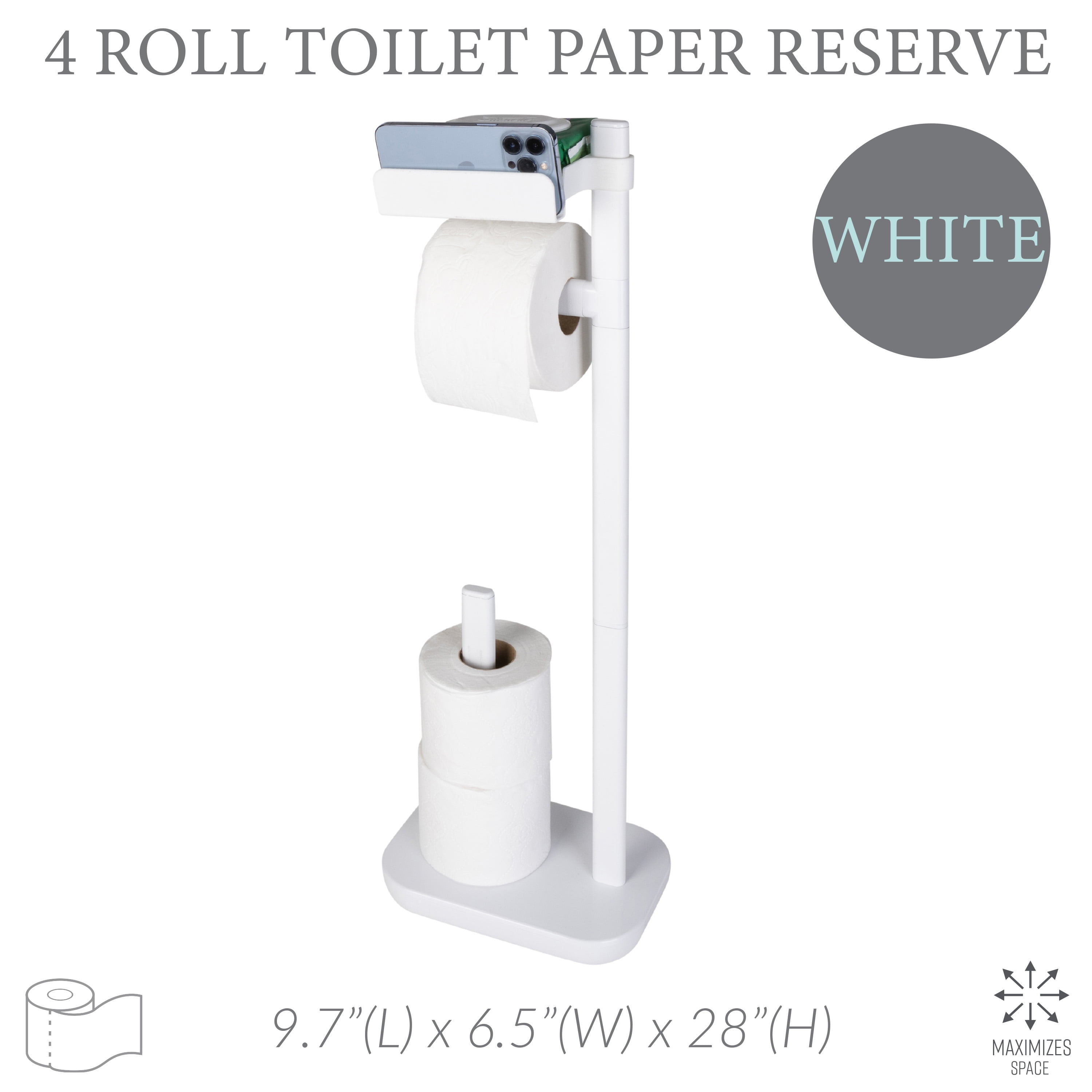 Bath Bliss 3 in 1 Toilet Paper Dispenser in White