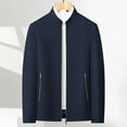 thumbnail image 6 of Men's Stand Collar Solid Color Jacket Outerwear for Dads, 6 of 6