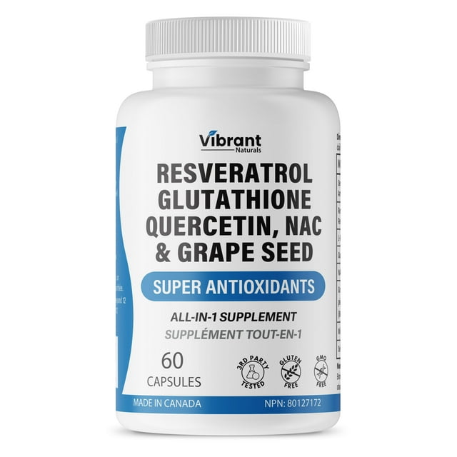 Vibrant Resveratrol, Glutathione and Quercetin 200mg Grape Seed Extract