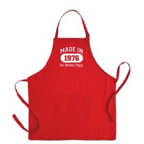 ThisWear 50th Birthday Gifts For Women Made In 1976 All Original Parts Two Pocket Adjustable Bib Apron Red WAPN-0309